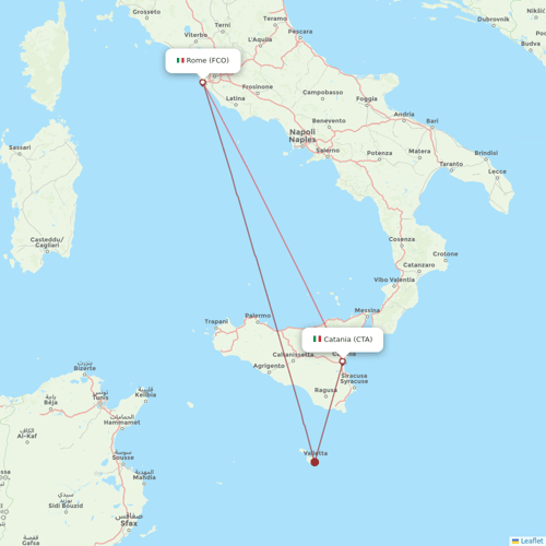 Ryanair flights between Catania and Rome