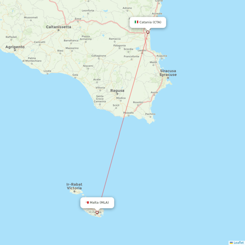 Air Malta flights between Catania and Malta