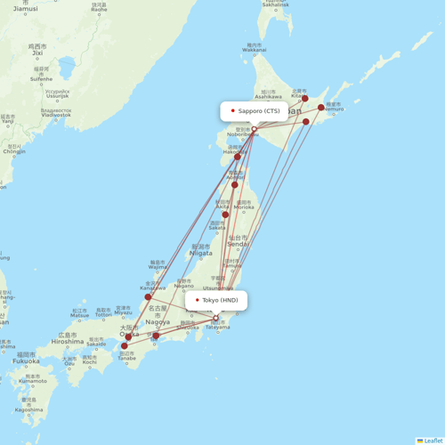 Skymark Airlines flights between Sapporo and Tokyo