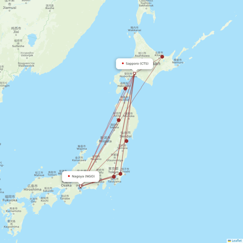 Skymark Airlines flights between Sapporo and Nagoya