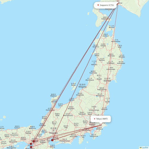 Peach Aviation flights between Sapporo and Tokyo