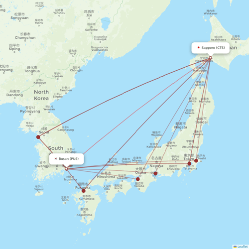 Jin Air flights between Sapporo and Busan