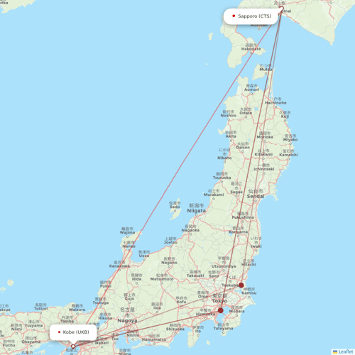 Skymark Airlines flights between Sapporo and Kobe