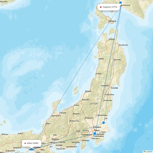 Skymark Airlines flights between Sapporo and Kobe