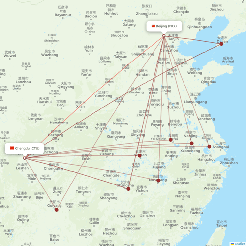 Chengdu Airlines flights between Chengdu and Beijing