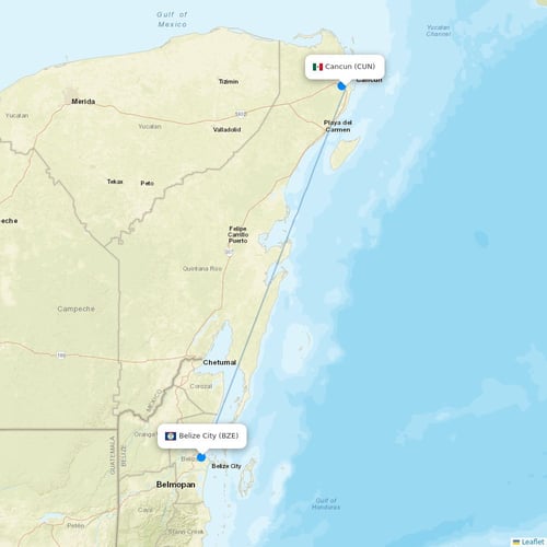 Tropic Air flights between Cancun and Belize City