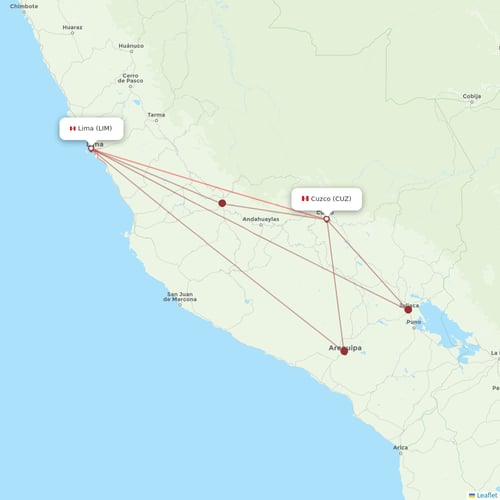 JetSMART flights between Cuzco and Lima