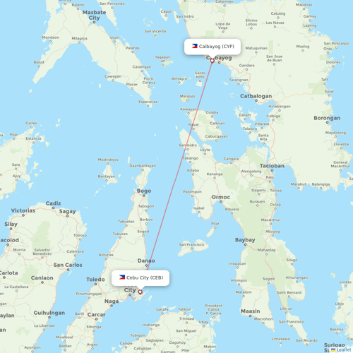 Cebgo flights between Calbayog and Cebu City