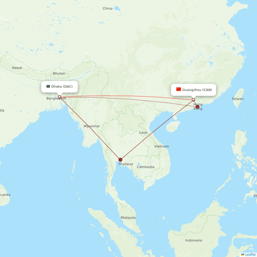 Biman Bangladesh Airlines flights between Dhaka and Guangzhou