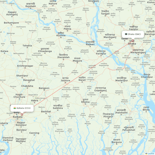 Biman Bangladesh Airlines flights between Dhaka and Kolkata
