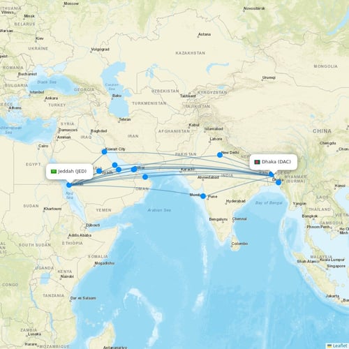 US-Bangla Airlines flights between Dhaka and Jeddah