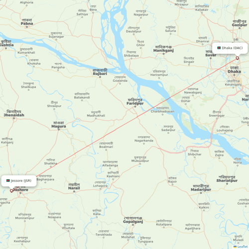 US-Bangla Airlines flights between Dhaka and Jessore