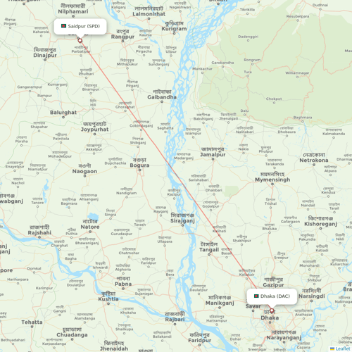 Deutsche Bahn flights between Dhaka and Saidpur