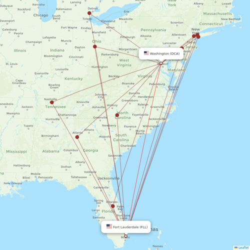JetBlue Airways flights between Washington and Fort Lauderdale