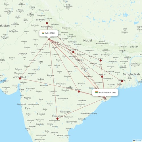 Air India Express flights between Delhi and Bhubaneswar
