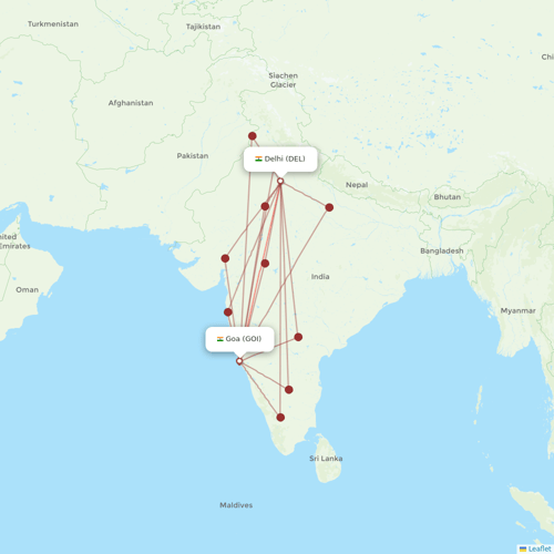Vistara flights between Delhi and Goa