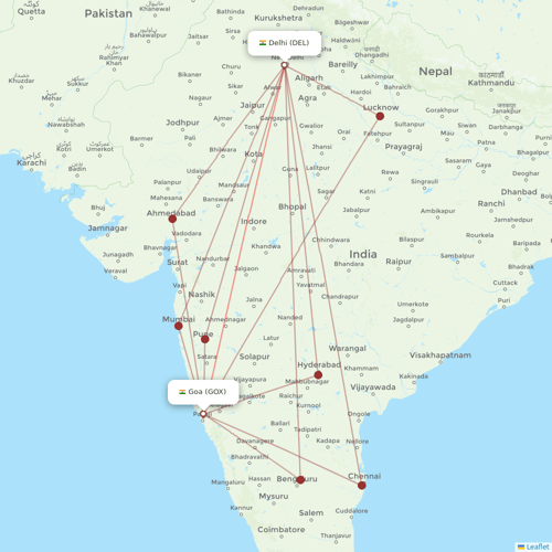 Vistara flights between Delhi and Goa