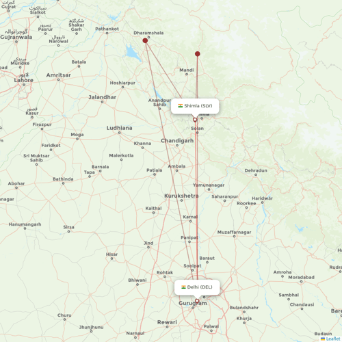 Air India flights between Delhi and Shimla