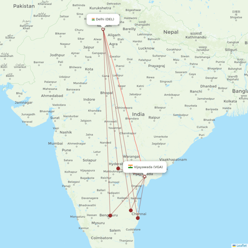 Air India flights between Delhi and Vijayawada
