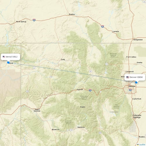 Contour Aviation flights between Denver and Vernal
