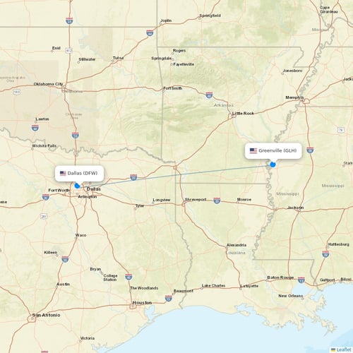 Contour Aviation flights between Dallas and Greenville