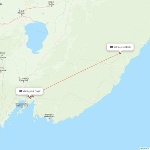 Aurora flights between Dalnegorsk and Vladivostok