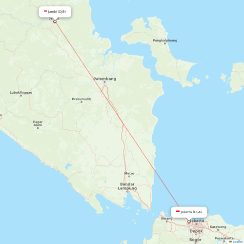Garuda Indonesia flights between Jambi and Jakarta