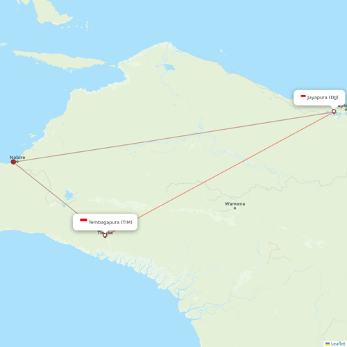 Garuda Indonesia flights between Jayapura and Tembagapura