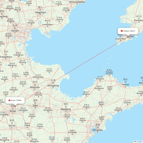 Shandong Airlines flights between Dalian and Jinan