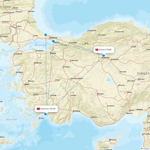 FlyViking flights between Dalaman and Ankara