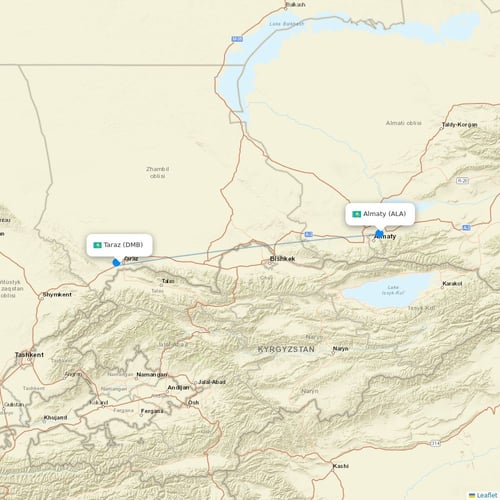 SCAT Airlines flights between Taraz and Almaty