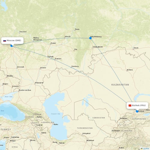 Ural Airlines flights between Moscow and Bishkek