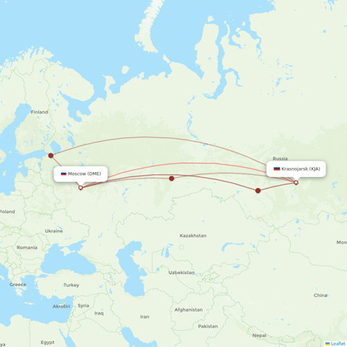 NordStar Airlines flights between Moscow and Krasnojarsk