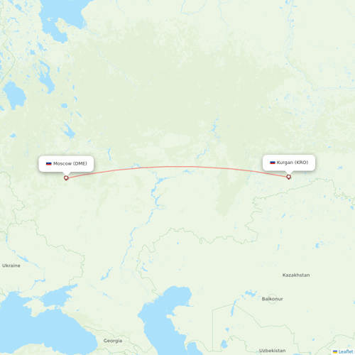 NordStar Airlines flights between Moscow and Kurgan