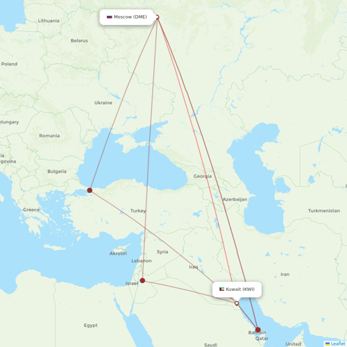 Jazeera Airways flights between Moscow and Kuwait