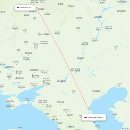 Ural Airlines flights between Moscow and Makhachkala