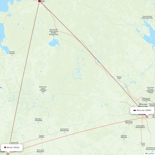 Belavia flights between Moscow and Minsk