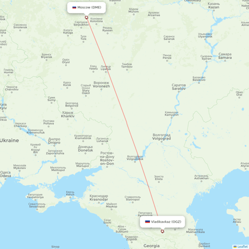 Ural Airlines flights between Moscow and Vladikavkaz