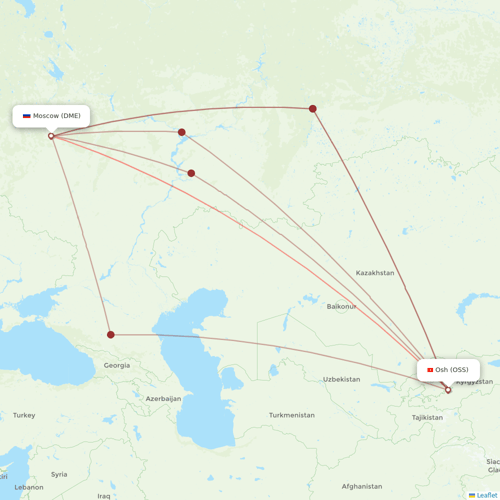 Ural Airlines flights between Moscow and Osh