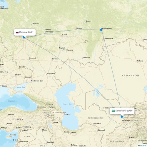 CanJet Airlines flights between Moscow and Samarkand