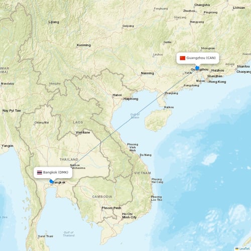 Thai Lion Air flights between Bangkok and Guangzhou