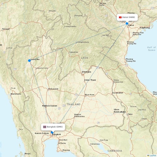 Thai AirAsia flights between Bangkok and Hanoi