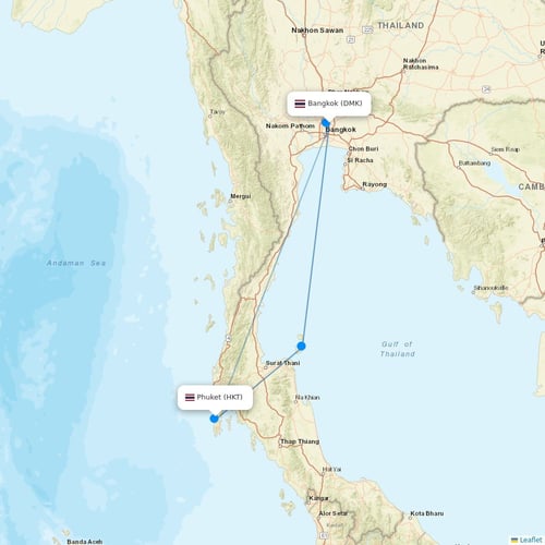 Nok Air flights between Bangkok and Phuket