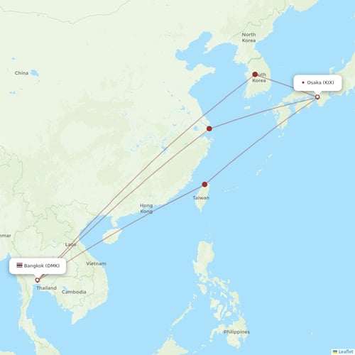 Thai AirAsia X flights between Bangkok and Osaka
