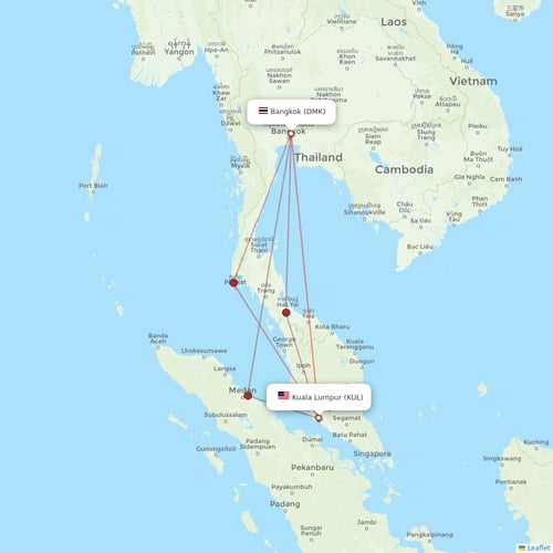 AirAsia flights between Bangkok and Kuala Lumpur