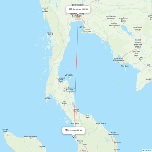 Thai AirAsia flights between Bangkok and Penang