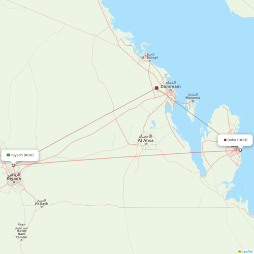 Flynas flights between Doha and Riyadh