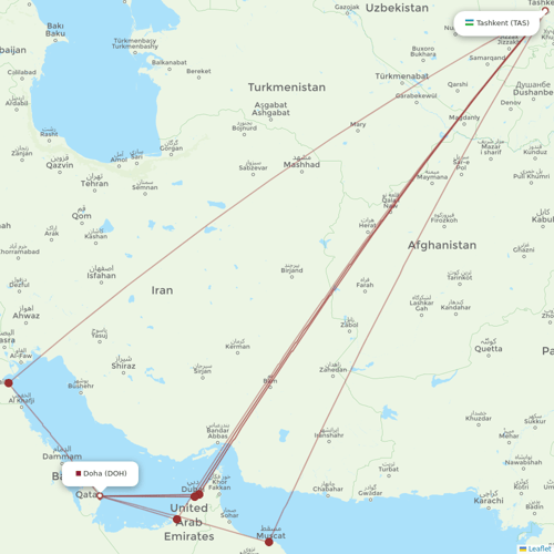 CanJet Airlines flights between Doha and Tashkent