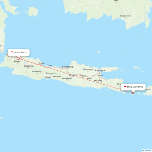 Citilink flights between Denpasar and Jakarta