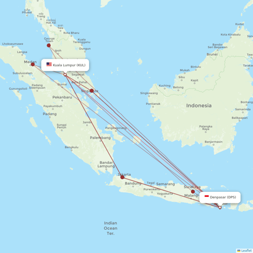 AirAsia X flights between Denpasar and Kuala Lumpur